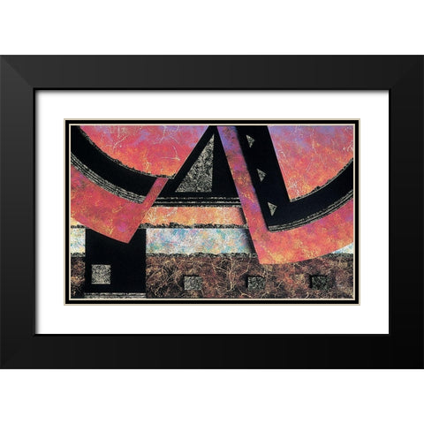 Mosaic Abstract II Black Modern Wood Framed Art Print with Double Matting by Unknown