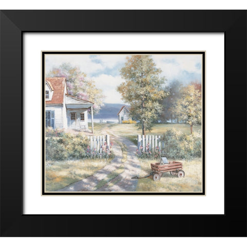 Wagon Black Modern Wood Framed Art Print with Double Matting by Unknown