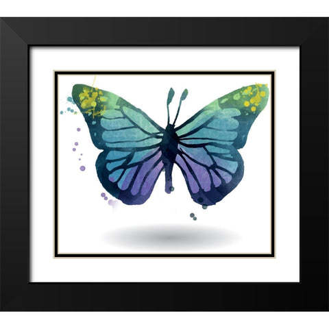 Aquarelle 6 Black Modern Wood Framed Art Print with Double Matting by Braun Studio