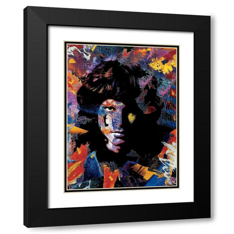 Lui Black Modern Wood Framed Art Print with Double Matting by Ortega, Guillaume