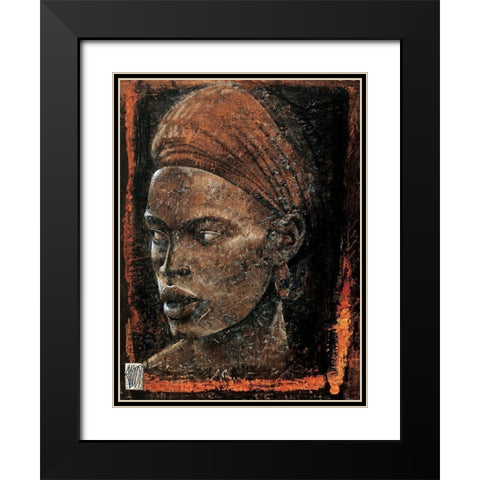 Regard ethiopien Black Modern Wood Framed Art Print with Double Matting by Arietti, Fabienne