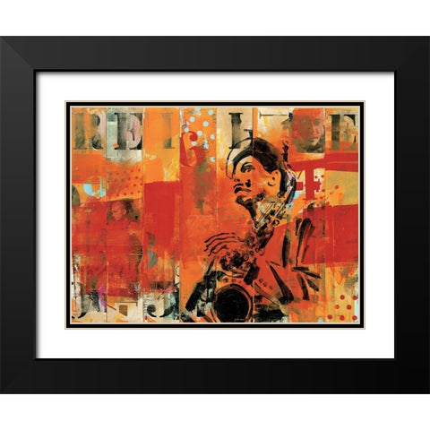 Jazz III Black Modern Wood Framed Art Print with Double Matting by Vieux, Thierry