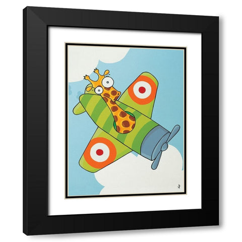 Ã‡a plane pour moi I Black Modern Wood Framed Art Print with Double Matting by Sego