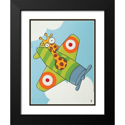 Ã‡a plane pour moi I Black Modern Wood Framed Art Print with Double Matting by Sego