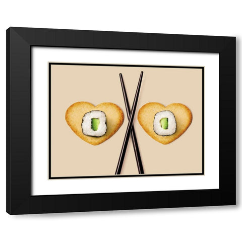 Baguettes et makis II Black Modern Wood Framed Art Print with Double Matting by Sultan, Galith