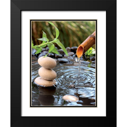 Aqua I Black Modern Wood Framed Art Print with Double Matting by BRAUN Studio