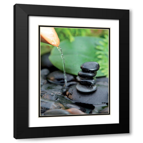 Aqua II Black Modern Wood Framed Art Print with Double Matting by BRAUN Studio