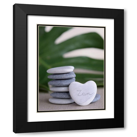 CÅ“ur de Zen Black Modern Wood Framed Art Print with Double Matting by Chatelain, Sonia