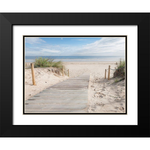 Plage Black Modern Wood Framed Art Print with Double Matting by Braun Studio