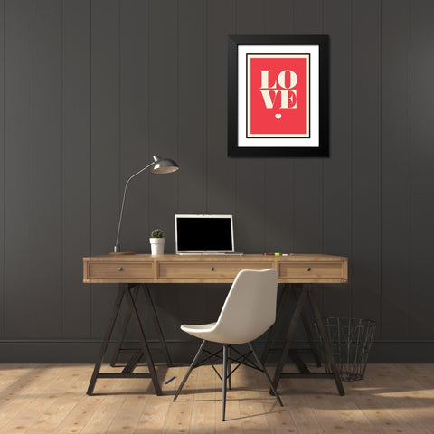 Love en rouge Black Modern Wood Framed Art Print with Double Matting by Braun Studio