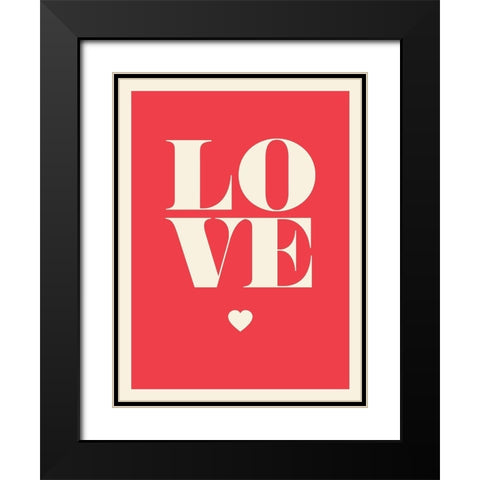 Love en rouge Black Modern Wood Framed Art Print with Double Matting by Braun Studio