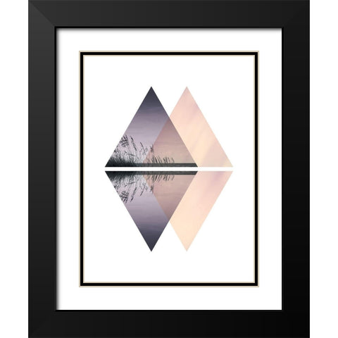 Paysage Geom Black Modern Wood Framed Art Print with Double Matting by Braun Studio