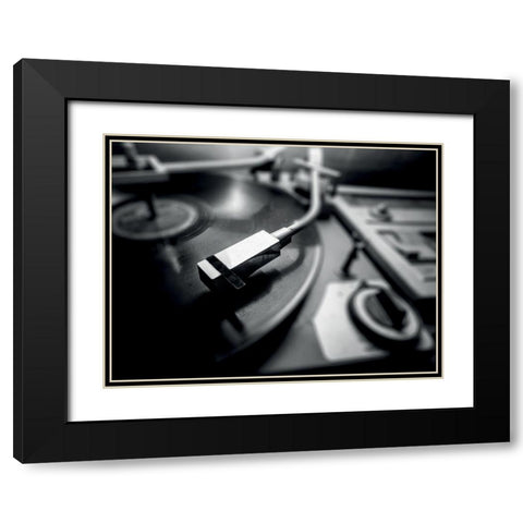 Music vinyl 2 Black Modern Wood Framed Art Print with Double Matting by Braun Studio