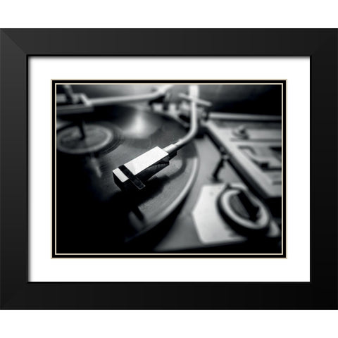 Music vinyl 2 Black Modern Wood Framed Art Print with Double Matting by Braun Studio