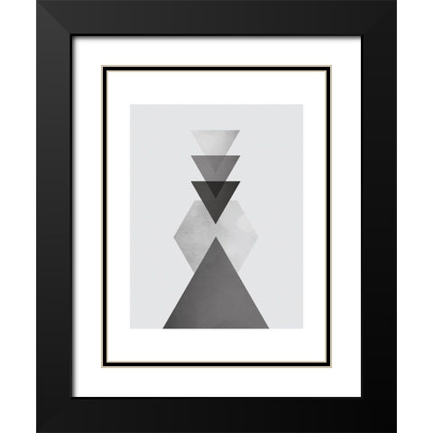 Danish Abstract 2 Black Modern Wood Framed Art Print with Double Matting by Braun Studio