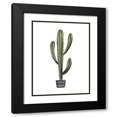 Cactus 3 Black Modern Wood Framed Art Print with Double Matting by Braun Studio