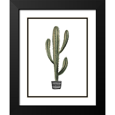 Cactus 3 Black Modern Wood Framed Art Print with Double Matting by Braun Studio