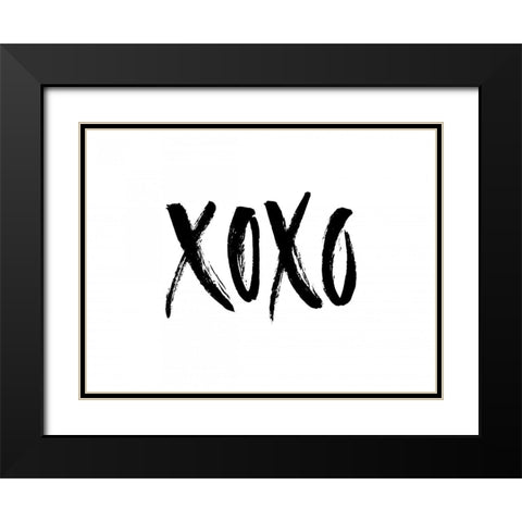 Xoxo Black Modern Wood Framed Art Print with Double Matting by Braun Studio