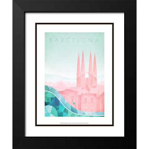 Barcelona Black Modern Wood Framed Art Print with Double Matting by BRAUN Studio