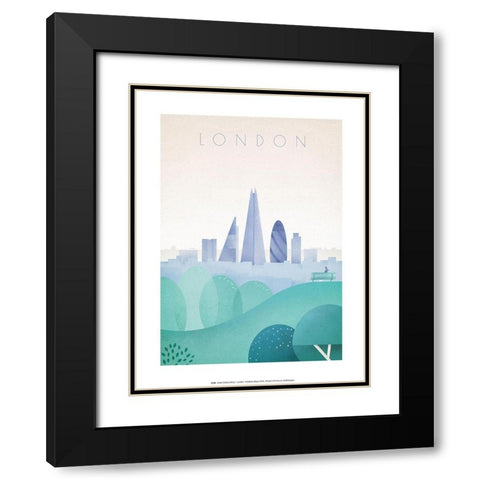 London Black Modern Wood Framed Art Print with Double Matting by BRAUN Studio