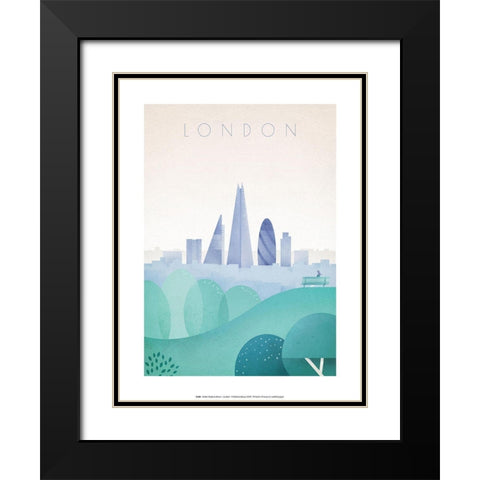 London Black Modern Wood Framed Art Print with Double Matting by BRAUN Studio