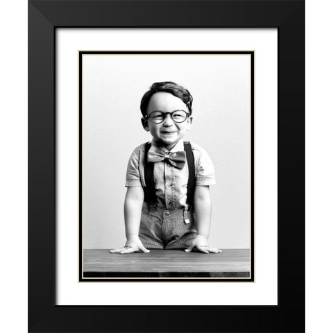 Petit Bonhomme Black Modern Wood Framed Art Print with Double Matting by BRAUN Studio