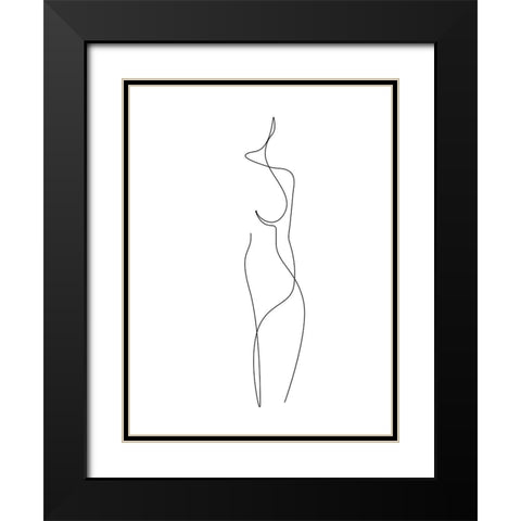 Silhouette Black Modern Wood Framed Art Print with Double Matting by BRAUN Studio