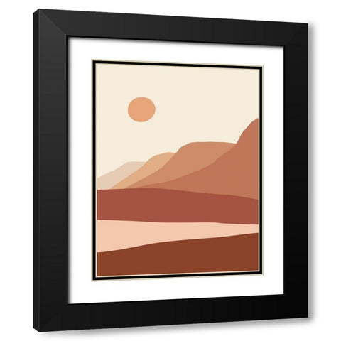 Montagnes Black Modern Wood Framed Art Print with Double Matting by BRAUN Studio