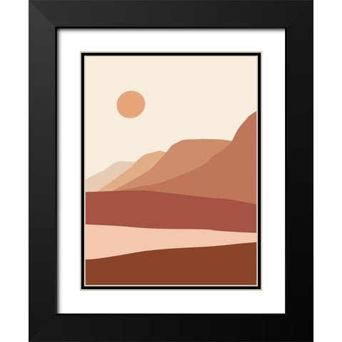 Montagnes Black Modern Wood Framed Art Print with Double Matting by BRAUN Studio