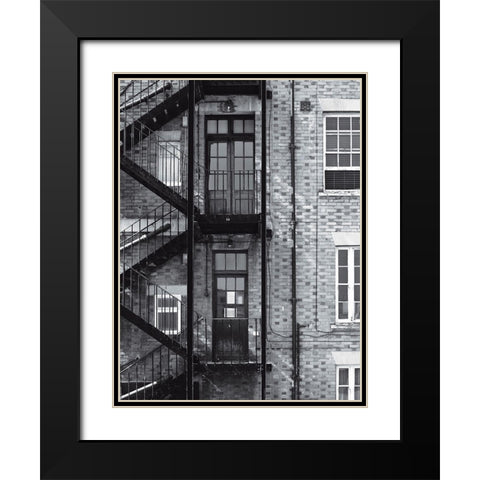 Escaliers 1 Black Modern Wood Framed Art Print with Double Matting by BRAUN Studio
