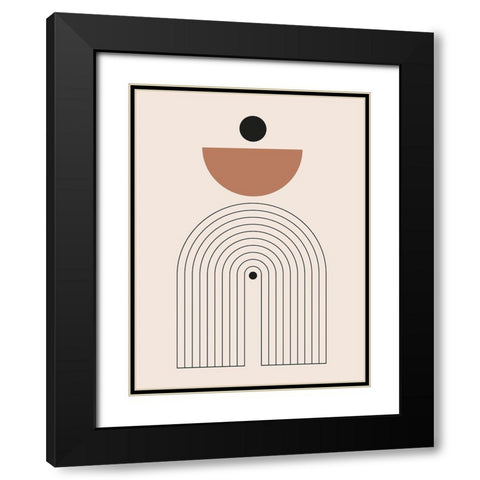 Arrondis 1 Black Modern Wood Framed Art Print with Double Matting by BRAUN Studio
