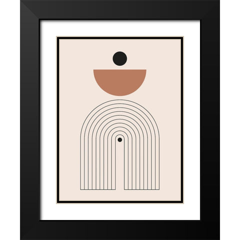 Arrondis 1 Black Modern Wood Framed Art Print with Double Matting by BRAUN Studio