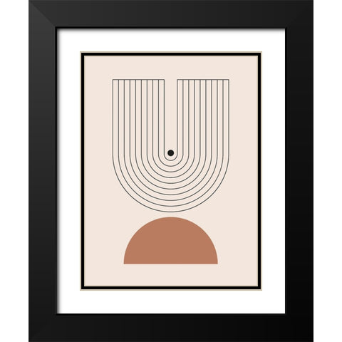 Arrondis 2 Black Modern Wood Framed Art Print with Double Matting by BRAUN Studio
