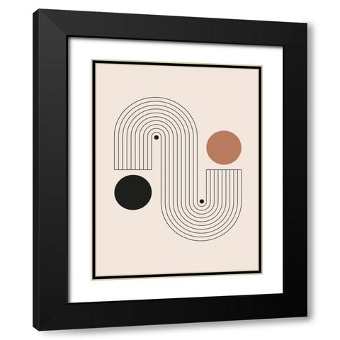Arrondis 3 Black Modern Wood Framed Art Print with Double Matting by BRAUN Studio