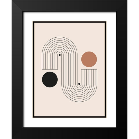Arrondis 3 Black Modern Wood Framed Art Print with Double Matting by BRAUN Studio