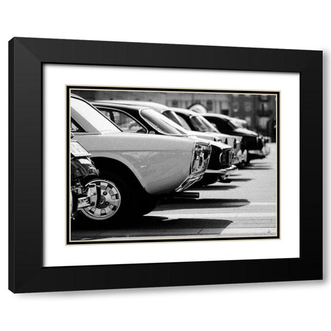 Vintage cars Black Modern Wood Framed Art Print with Double Matting by BRAUN Studio