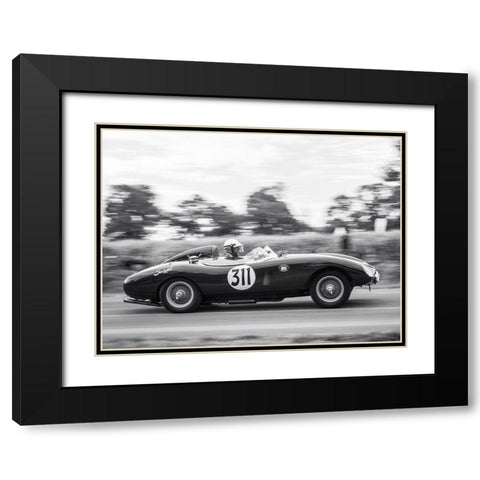Vintage race Black Modern Wood Framed Art Print with Double Matting by BRAUN Studio