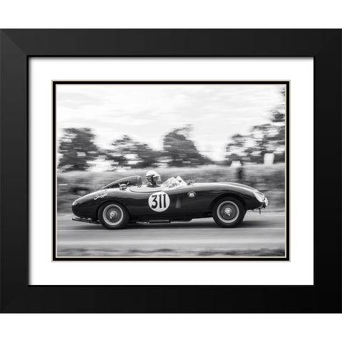 Vintage race Black Modern Wood Framed Art Print with Double Matting by BRAUN Studio