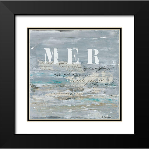 Mer Black Modern Wood Framed Art Print with Double Matting by Boissonot, Michelle