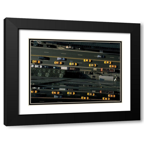 42eme Rue pres de dela 5eme Avenue (detail) Black Modern Wood Framed Art Print with Double Matting by Setboun, Michel