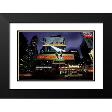 Times Square Brewery Black Modern Wood Framed Art Print with Double Matting by Setboun, Michel