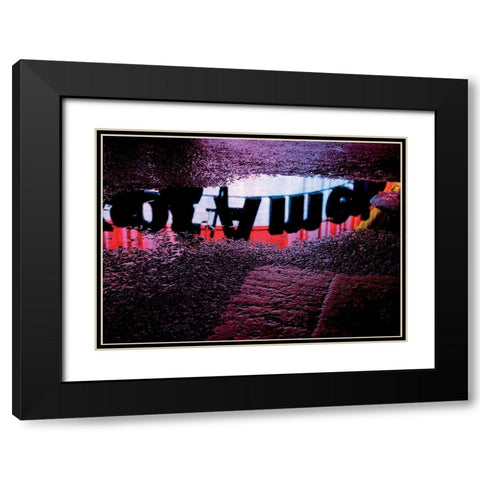 NY Reflets III Black Modern Wood Framed Art Print with Double Matting by Setboun, Michel
