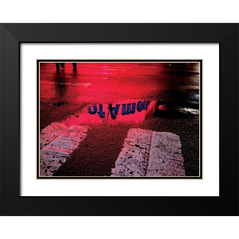 NY Reflets IV Black Modern Wood Framed Art Print with Double Matting by Setboun, Michel