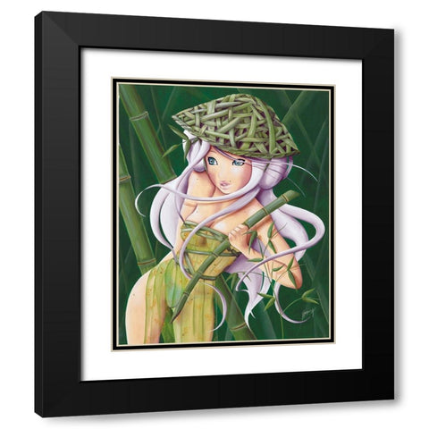 Lilou Bambou Black Modern Wood Framed Art Print with Double Matting by Rhumeur, Aurelie