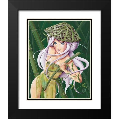 Lilou Bambou Black Modern Wood Framed Art Print with Double Matting by Rhumeur, Aurelie