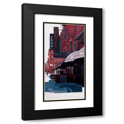 Lower East Side Black Modern Wood Framed Art Print with Double Matting by Tan, Maurice