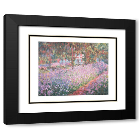 Le jardin de Monet a Giverny Black Modern Wood Framed Art Print with Double Matting by Monet, Claude