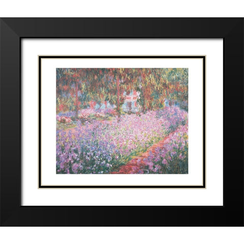 Le jardin de Monet a Giverny Black Modern Wood Framed Art Print with Double Matting by Monet, Claude