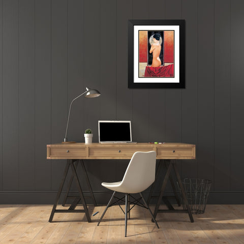 Filament de lune Black Modern Wood Framed Art Print with Double Matting by Graux, David