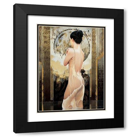 Rosee celeste Black Modern Wood Framed Art Print with Double Matting by Graux, David